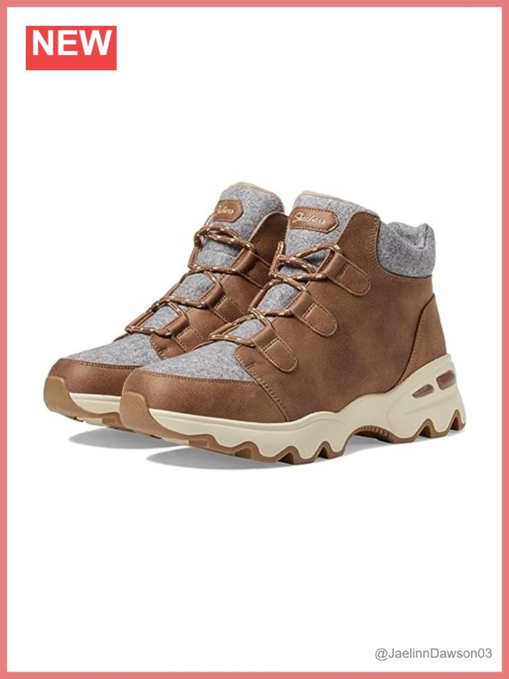 Faux Leather Water Resistant Hiking Boots Ankle Lace Up